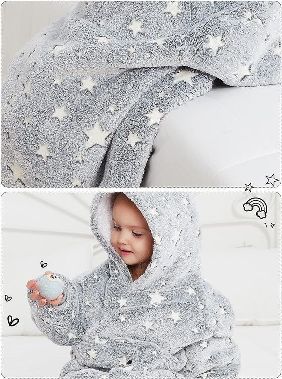 No. 5 - KFUBUO Wearable Blanket Hoodie for Kids - 5