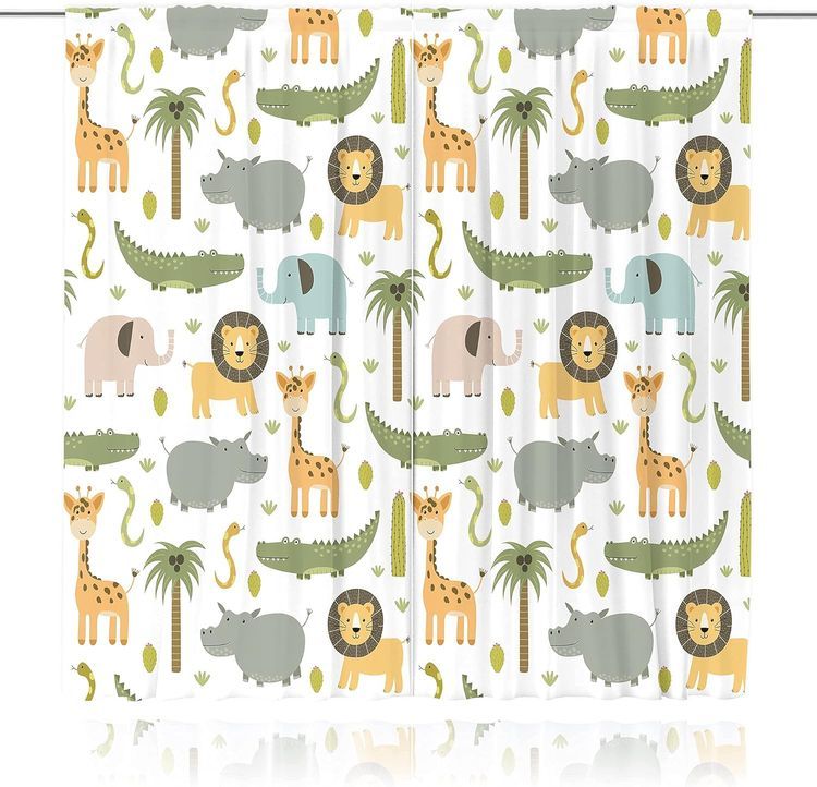 No. 6 - MESHELLY Nursery Safari Animals Curtains - 5