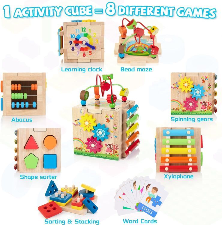 No. 4 - Bravmate Wooden Activity Cube - 2