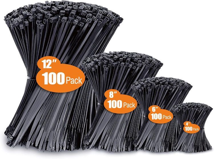 No. 7 - Zip Ties Assorted Sizes(4”+6”+8”+12”), 400 Pack - 1