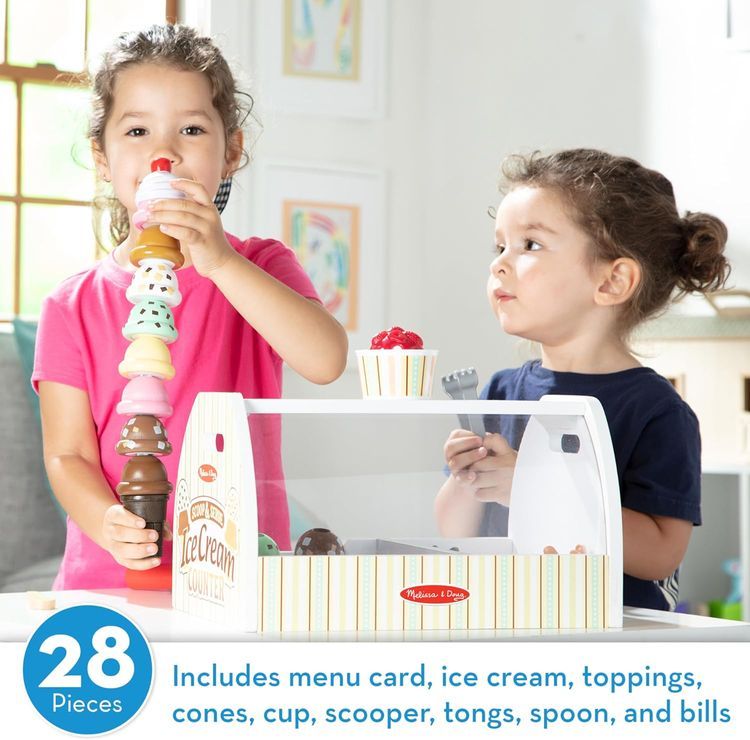 No. 4 - Melissa & Doug Wooden Scoop and Serve Ice Cream Counter - 2