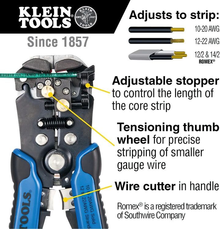 No. 3 - Klein Tools Self-Adjusting Wire Stripper/Cutter - 2