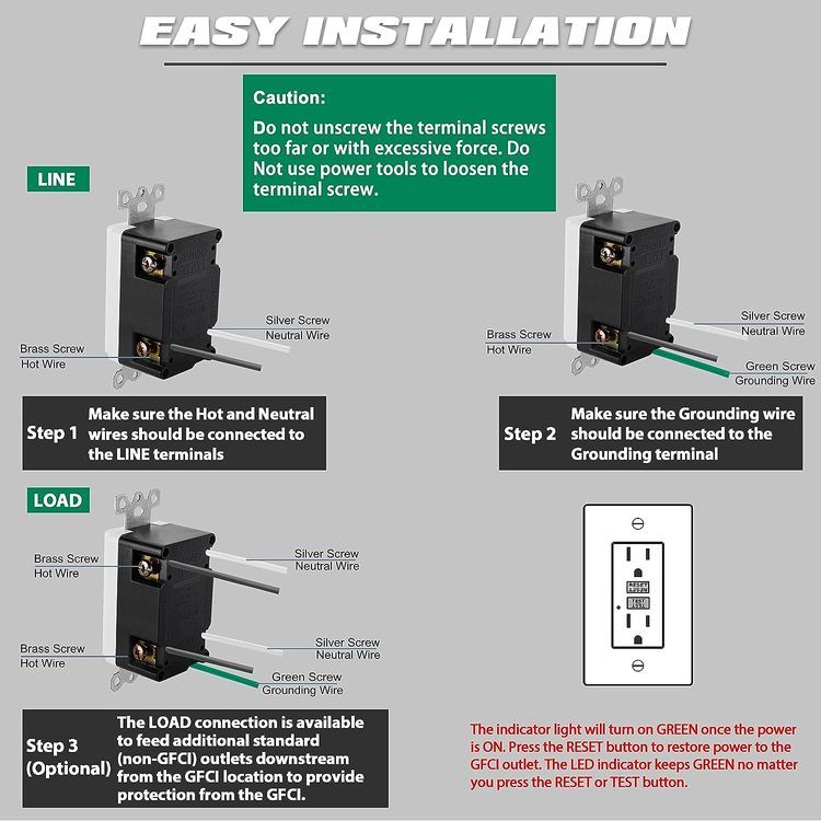 No. 5 - ELECTECK 15 Amp Non-Tamper Resistant GFCI Outlets - 5