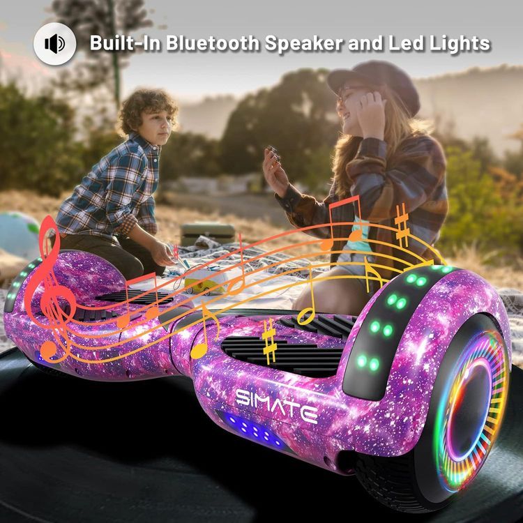 No. 7 - SIMATE 6.5" Hoverboard with Bluetooth & LED Lights - 2