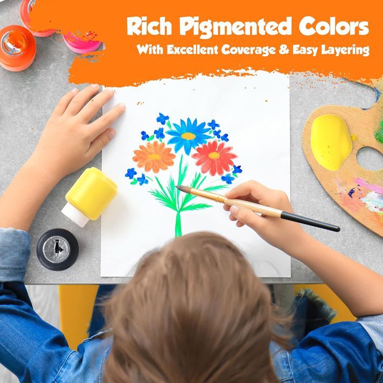 No. 4 - EXTRIC Washable Paint for Kids – 12 Count Finger Paint - 5