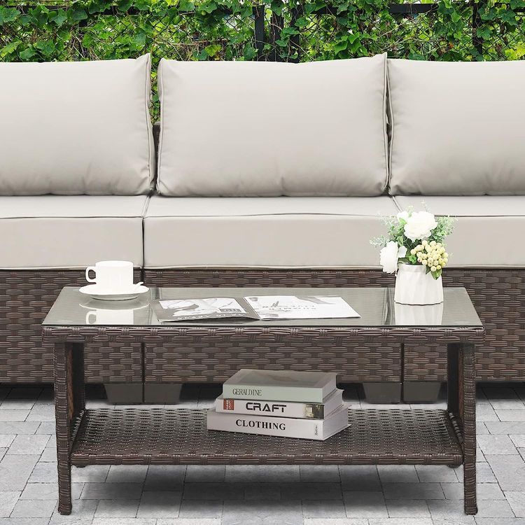 No. 7 - Rattaner Outdoor Wicker Coffee Table - 2