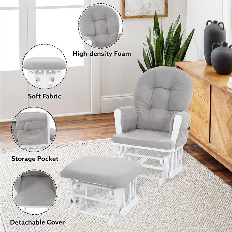 No. 8 - Naomi Home Nursery Glider & Ottoman Sets - 4