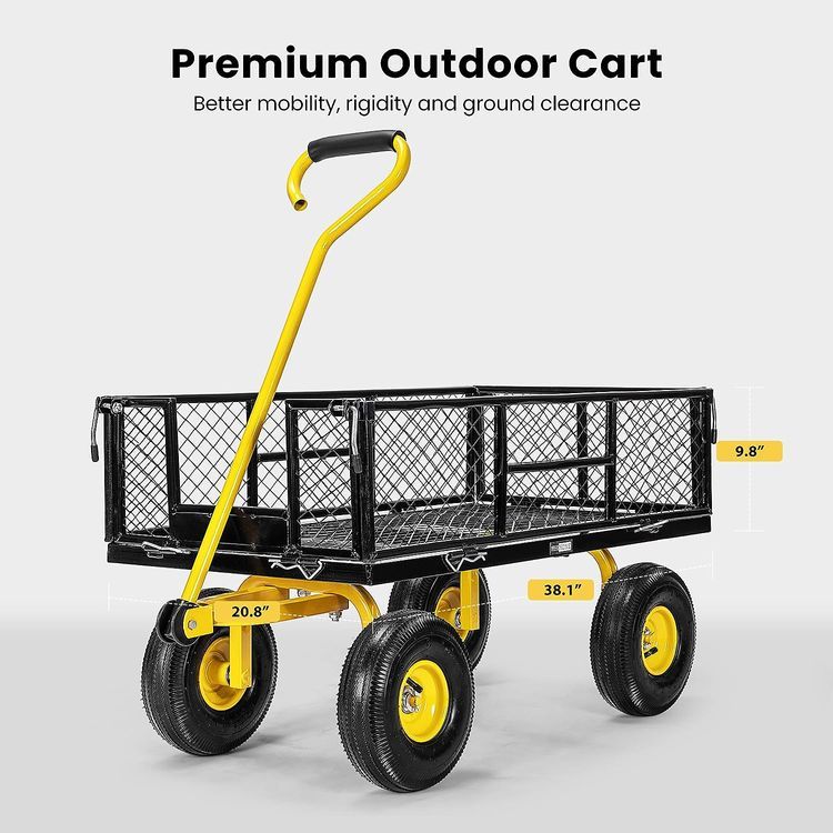 No. 9 - VIVOHOME Heavy Duty Garden Cart - 2