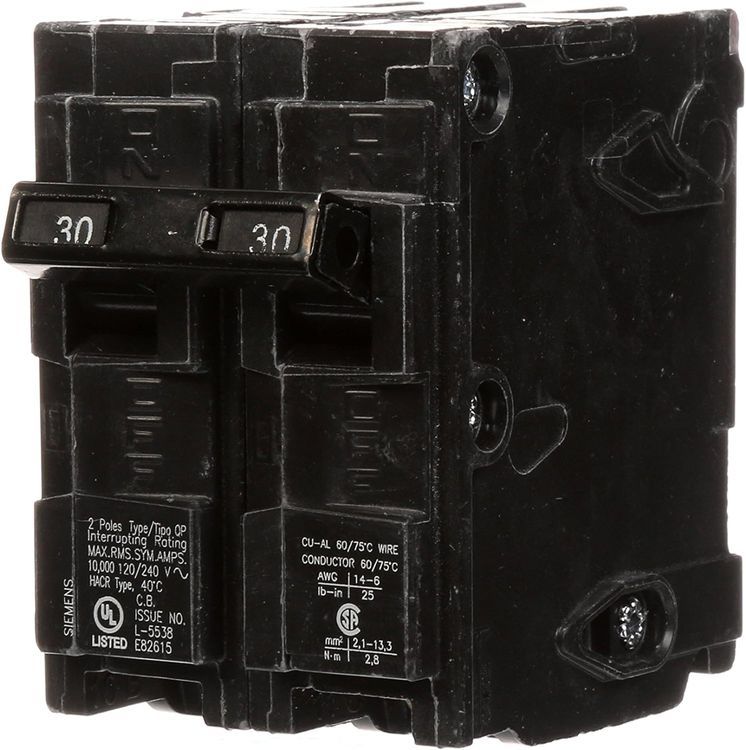 No. 1 - SIEMENS Q230 30-Amp Double Pole Type QP Circuit Breaker - 1