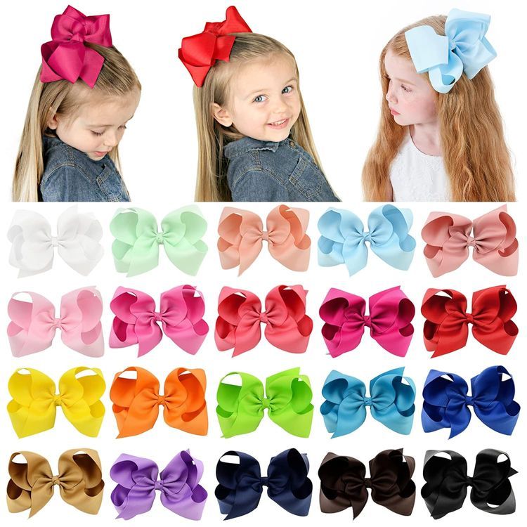 No. 8 - 20PCS Big 6 Inch Hair Bows for Girls - 1