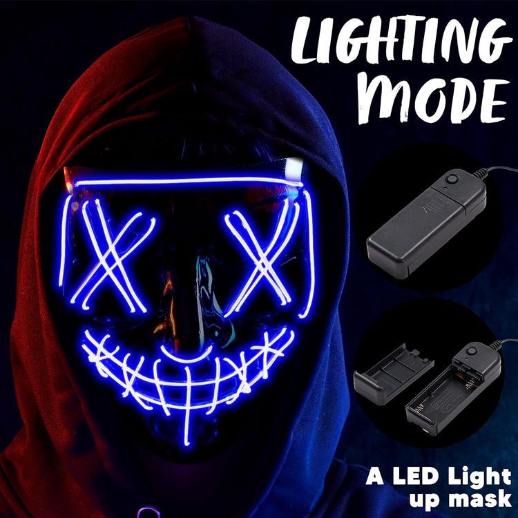 No. 8 - JOYIN Halloween Led Mask Light Up Scary Mask - 4