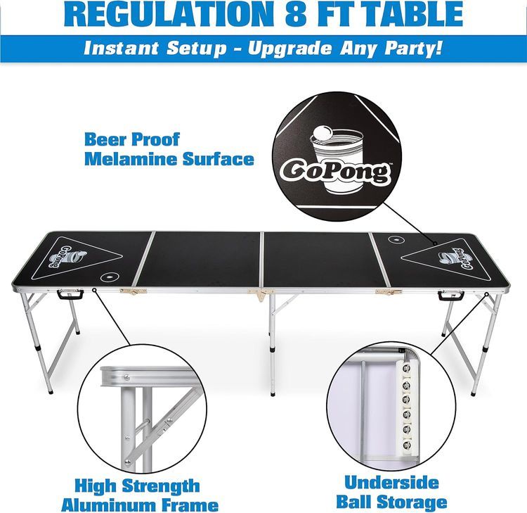 No. 4 - GoPong 8 Foot Portable Beer Pong / Tailgate Tables - 2