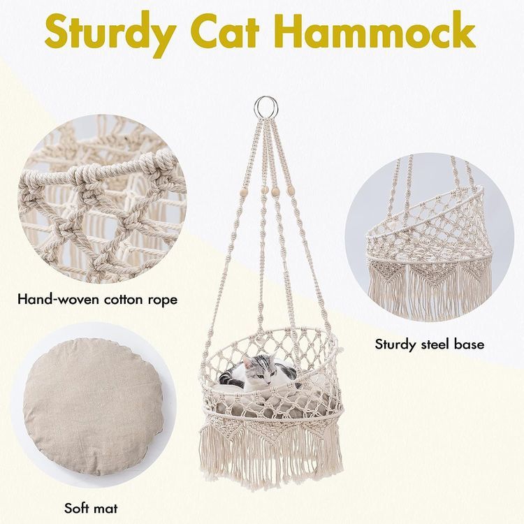 No. 7 - MEWOOFUN Cat Hammock Bed - 5