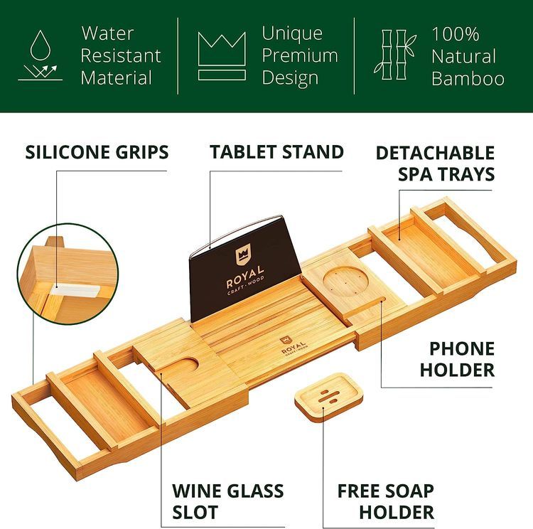 No. 2 - Royal Craft Wood Bathtub Tray - 2