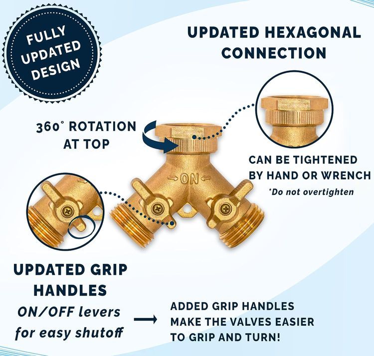 No. 5 - Morvat Heavy Duty Brass 2 way Y Splitter - 3