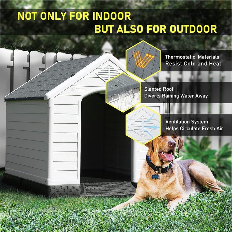 No. 2 - LEMBERI Durable Waterproof Plastic Dog House - 3