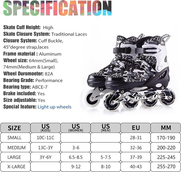 No. 8 - Kuxuan Skates Adjustable Inline Skates for Kids and Youth - 5