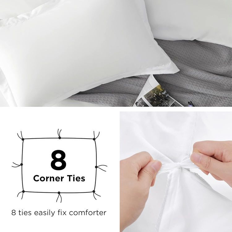 No. 4 - Bedsure White Duvet Cover Queen Size - 5