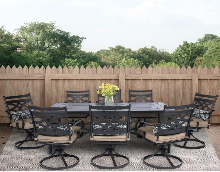 No. 8 - Hanover Montclair 9-Piece Outdoor Patio Dining Set - 4