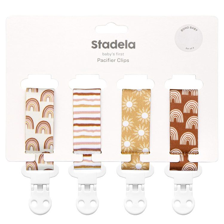 No. 10 - Stadela Baby Pacifier Clip Leash Soothie Holder Unisex for Girl or Boy 4 Pack Gift Set - 3