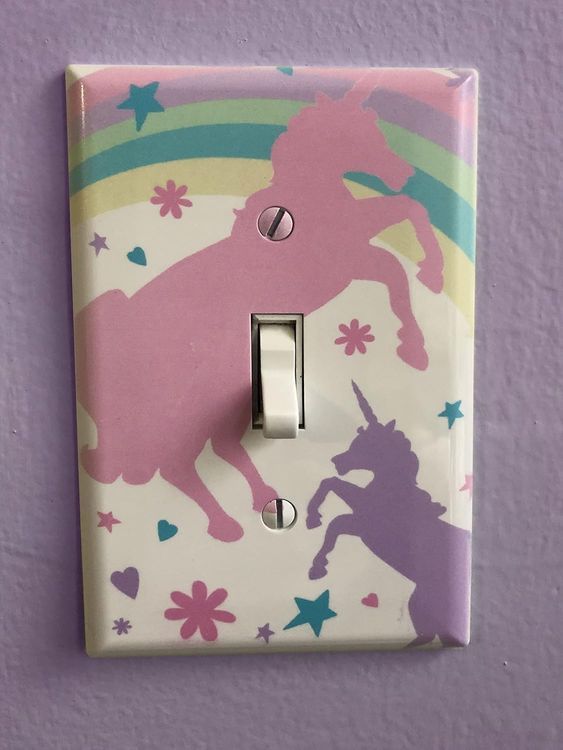 No. 6 - Create-A-Mural Pastel Unicorn Nursery Switch Plates - 2