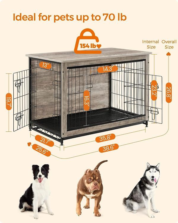 No. 2 - Feandrea Dog Crate Furniture - 5