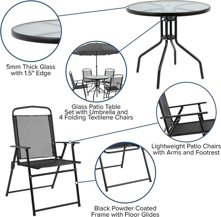 No. 7 - Flash Furniture Patio Dining Set - 3