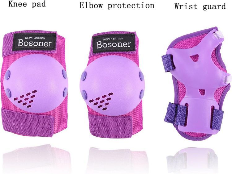 No. 4 - BOSONER Kids/Youth Knee Pads Elbow Pads Wrist Guards Set - 2