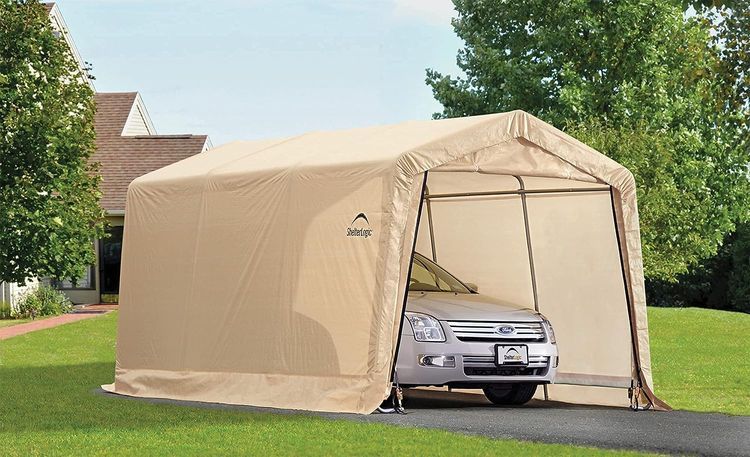 No. 1 - ShelterLogic 10' x 15' x 8' Peak Style Roof Instant Garage Carport - 2