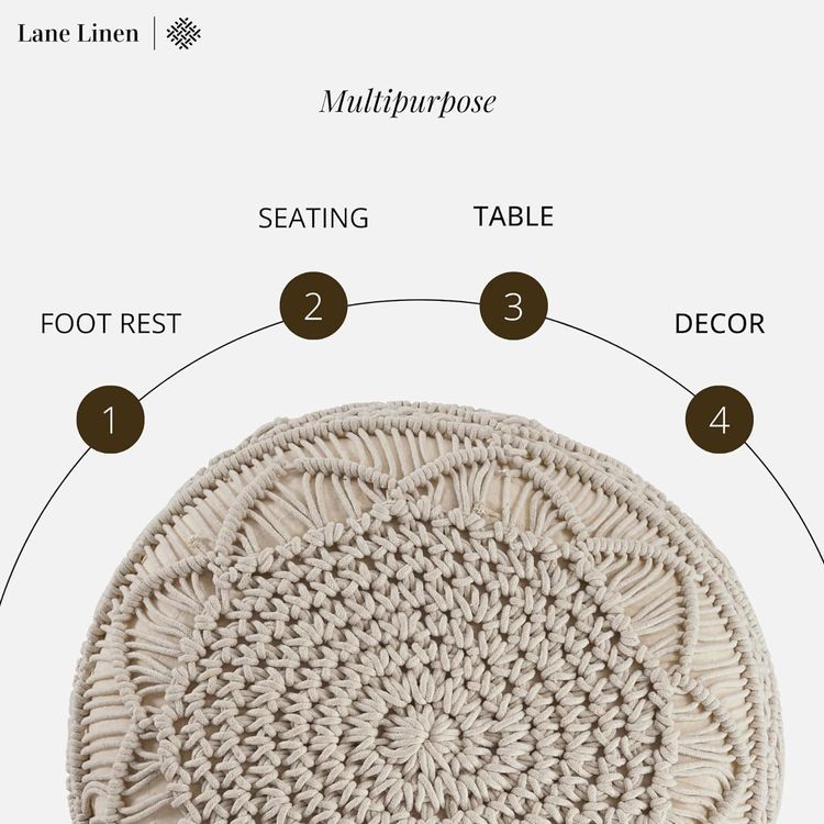 No. 3 - LANE LINEN Pouf Ottoman - 5