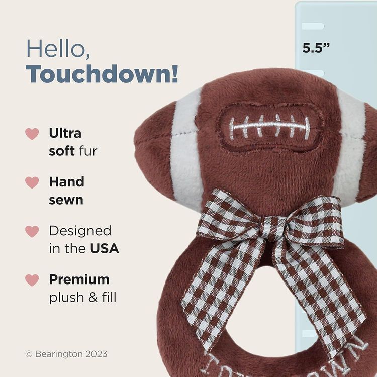 No. 1 - Bearington Baby Touchdown Plush Football Ring Rattle - 2