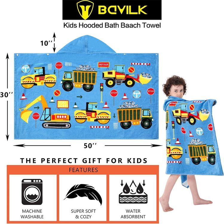 No. 6 - Bavilk Kids Hooded Bath Beach Towel - 4