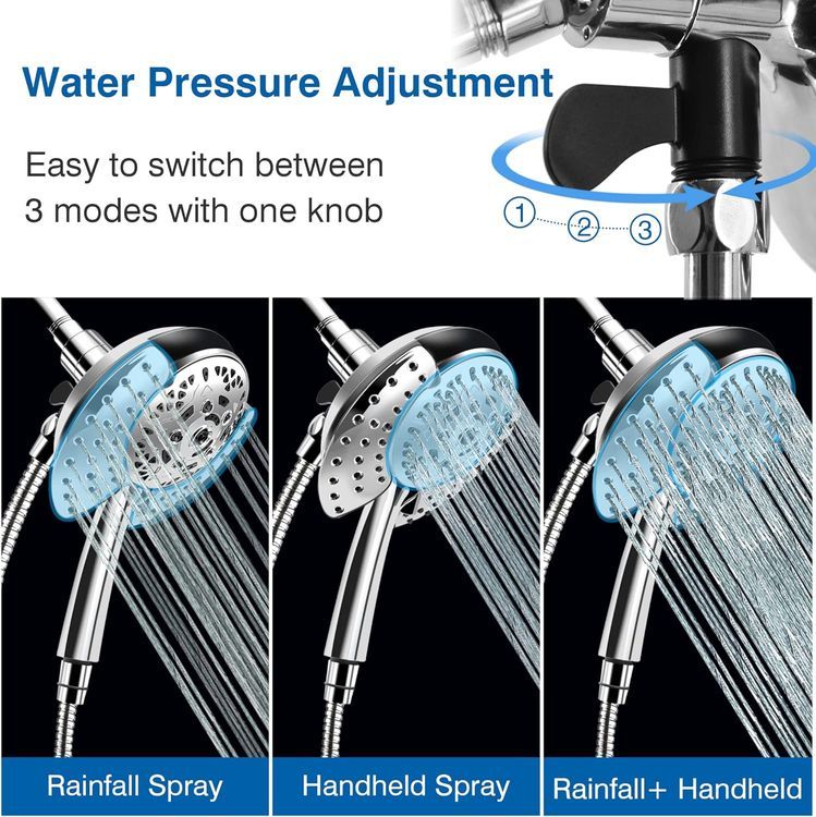 No. 9 - INAVAMZ Hand Held Shower Head & Rain Shower Head 2-IN-1 - 4