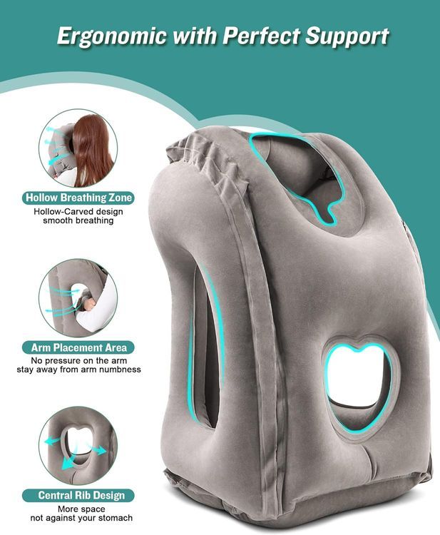 No. 1 - JefDiee Inflatable Travel Pillow - 2