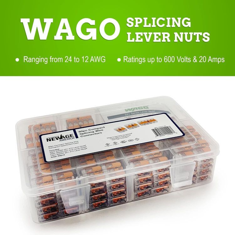 No. 2 - WAGO 221 Series 80pc Compact Splicing Wire Connectors Assortment Pack - 3