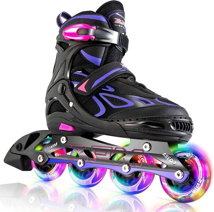 No. 1 - 2PM SPORTS Vinal Girls Adjustable Flashing Inline Skates - 1