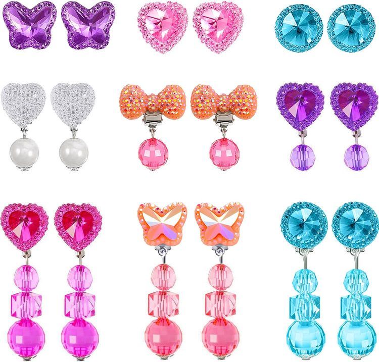 No. 3 - Hicarer Girls Clip-on Earrings Set - 1