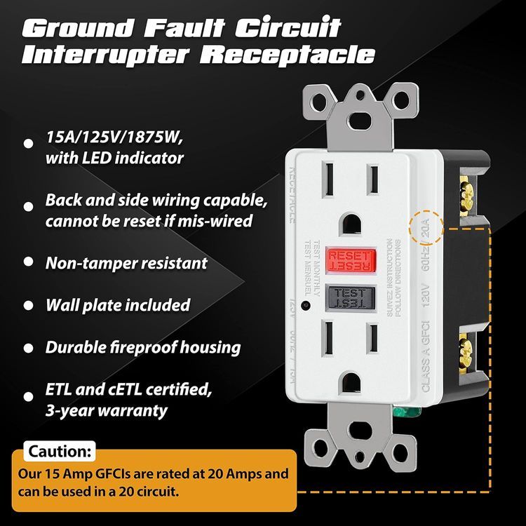 No. 6 - ELECTECK 15 Amp GFCI Outlets - 2