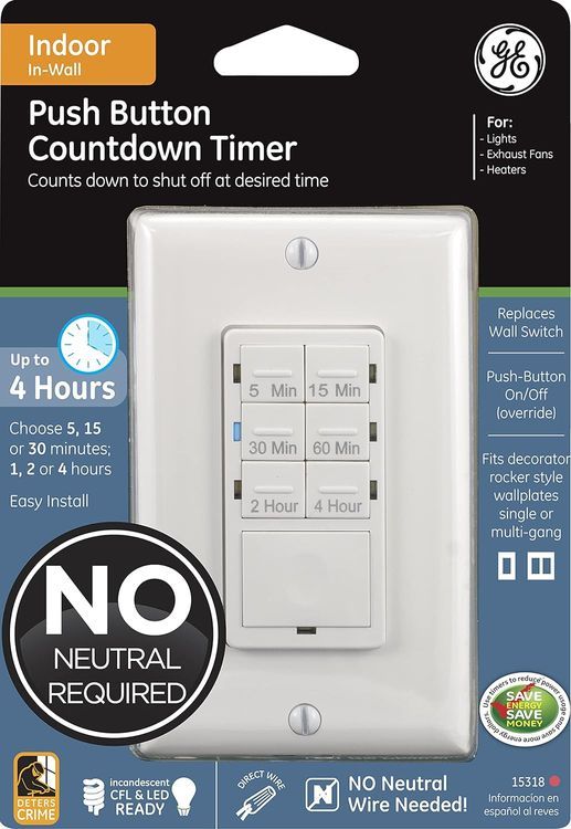 No. 7 - GE In-Wall Push-Button Countdown Timer - 1