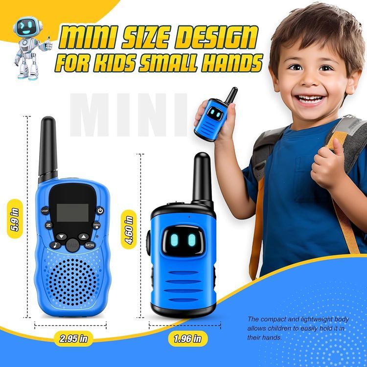 No. 3 - Kids Walkie Talkies Toys for Boys: comedyfun Mini Robots Walkies Talkies 2 Pack - 3