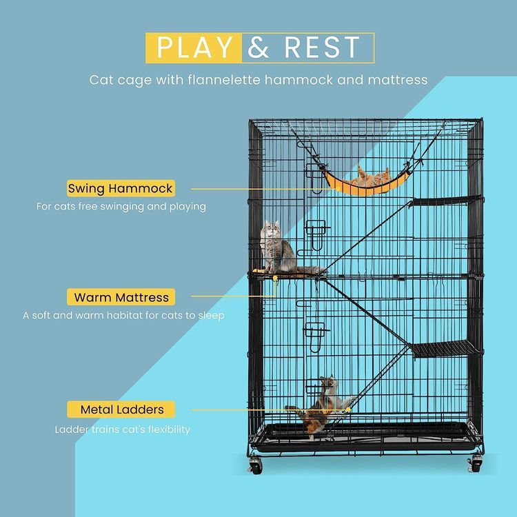 No. 5 - VIVOHOME Foldable Cat Cage - 4