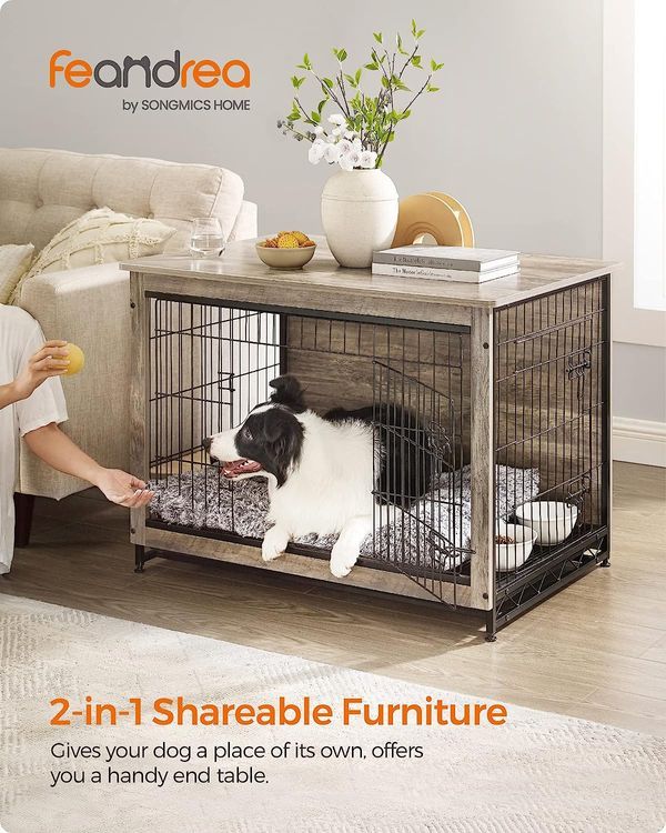 No. 2 - Feandrea Dog Crate Furniture - 2