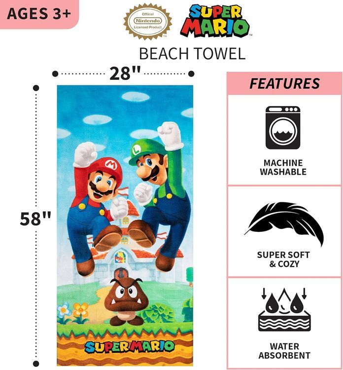 No. 3 - Franco Super Mario Kids Beach Towel - 3