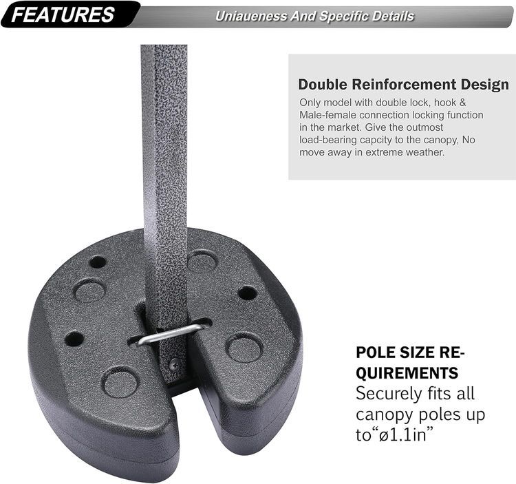 No. 5 - ABCCANOPY Easy Canopy Weights with Lock Design for Wind Resistance - 4