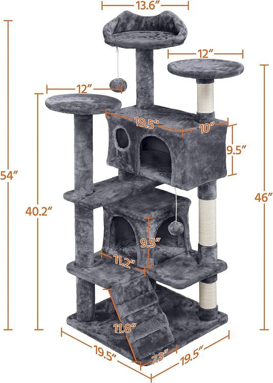 No. 1 - Yaheetech 54in Cat Tree Tower Condo Furniture Scratch Post - 3