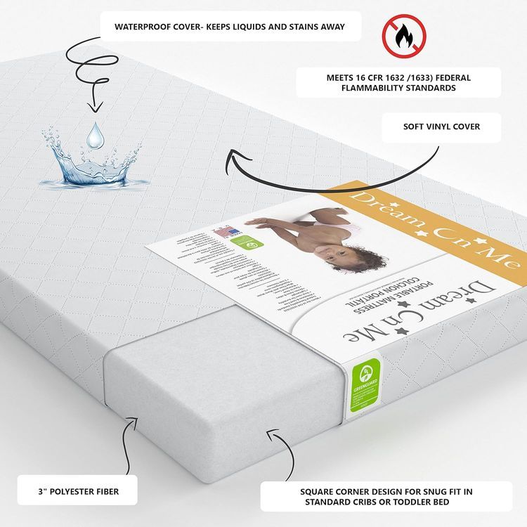 No. 2 - Dream On Me Holly Portable Crib Mattress - 2