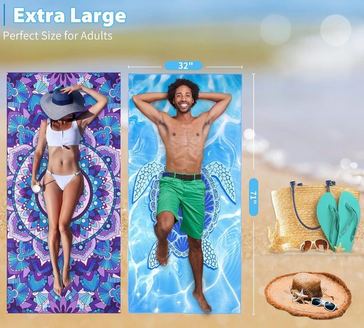 No. 5 - Microfiber Oversized Lightweight Beach Towel - 3