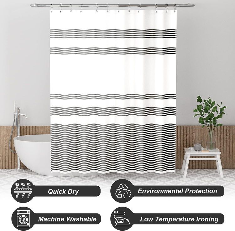 No. 6 - AmazerBath Shower Curtain Sets - 4