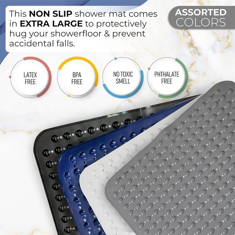 No. 8 - ENKOSI Extra Large Square Non Slip Shower Mat - 5