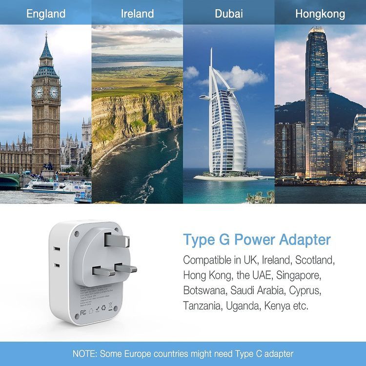 No. 3 - TESSAN US to UK Plug Adapter - 4